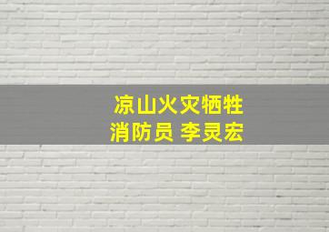 凉山火灾牺牲消防员 李灵宏